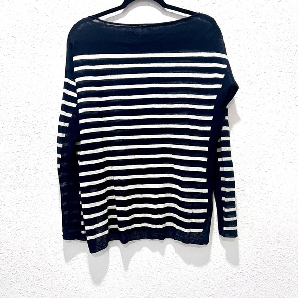 Vince linen Blue and White Knit Top S - Picture 1 of 8